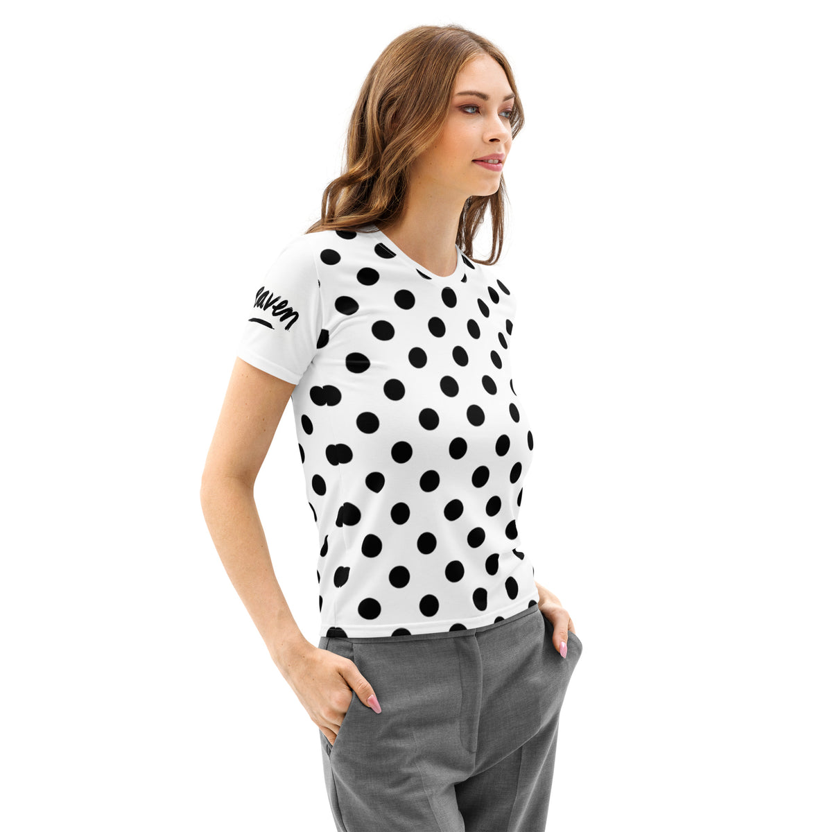 Heaven Polka Dot Cotton Crew Neck T-Shirt